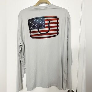 Avid Men's Moisture Wicking Long Sleeve Shirt UPF50+ Fishing Shirt American Flag